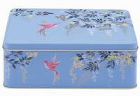 Hummingbird Print Rectangular Storage Tin By Sara Miller London